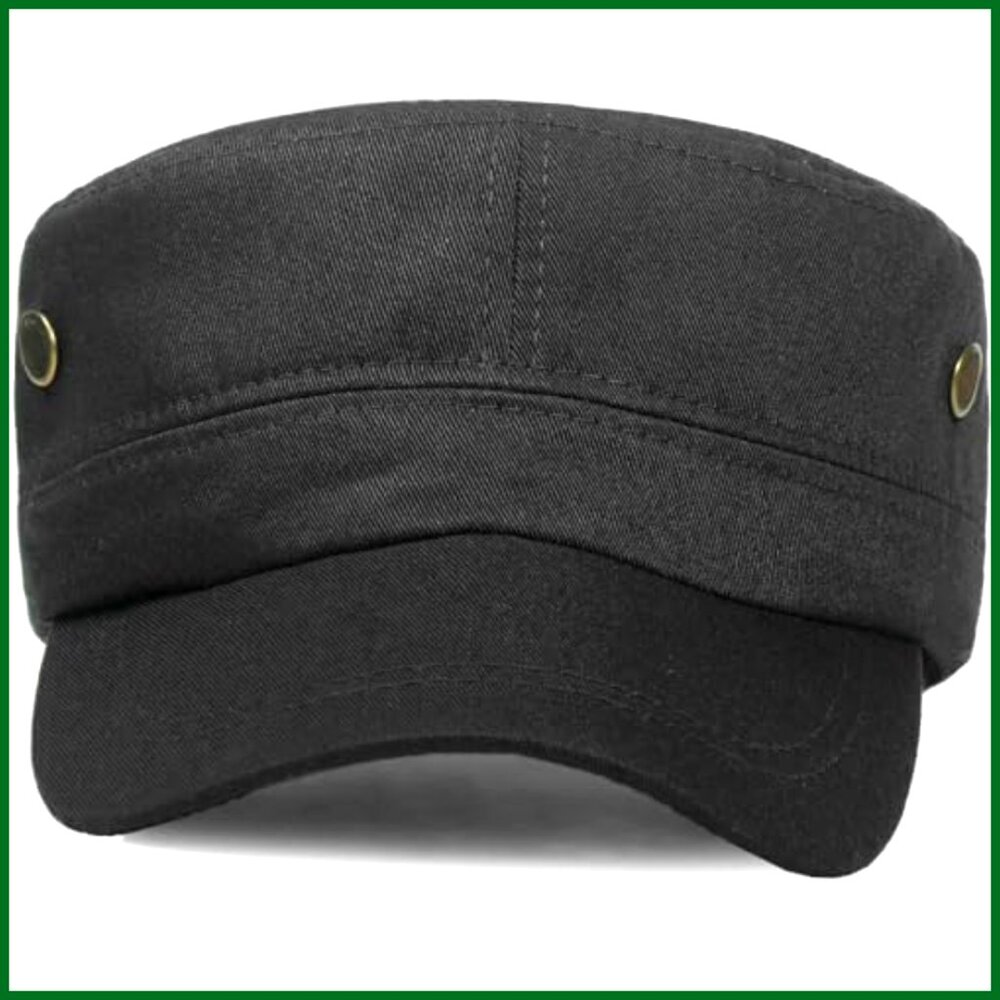Polyester Flat Top Baseball Cap Adjustable Milita… - image 3